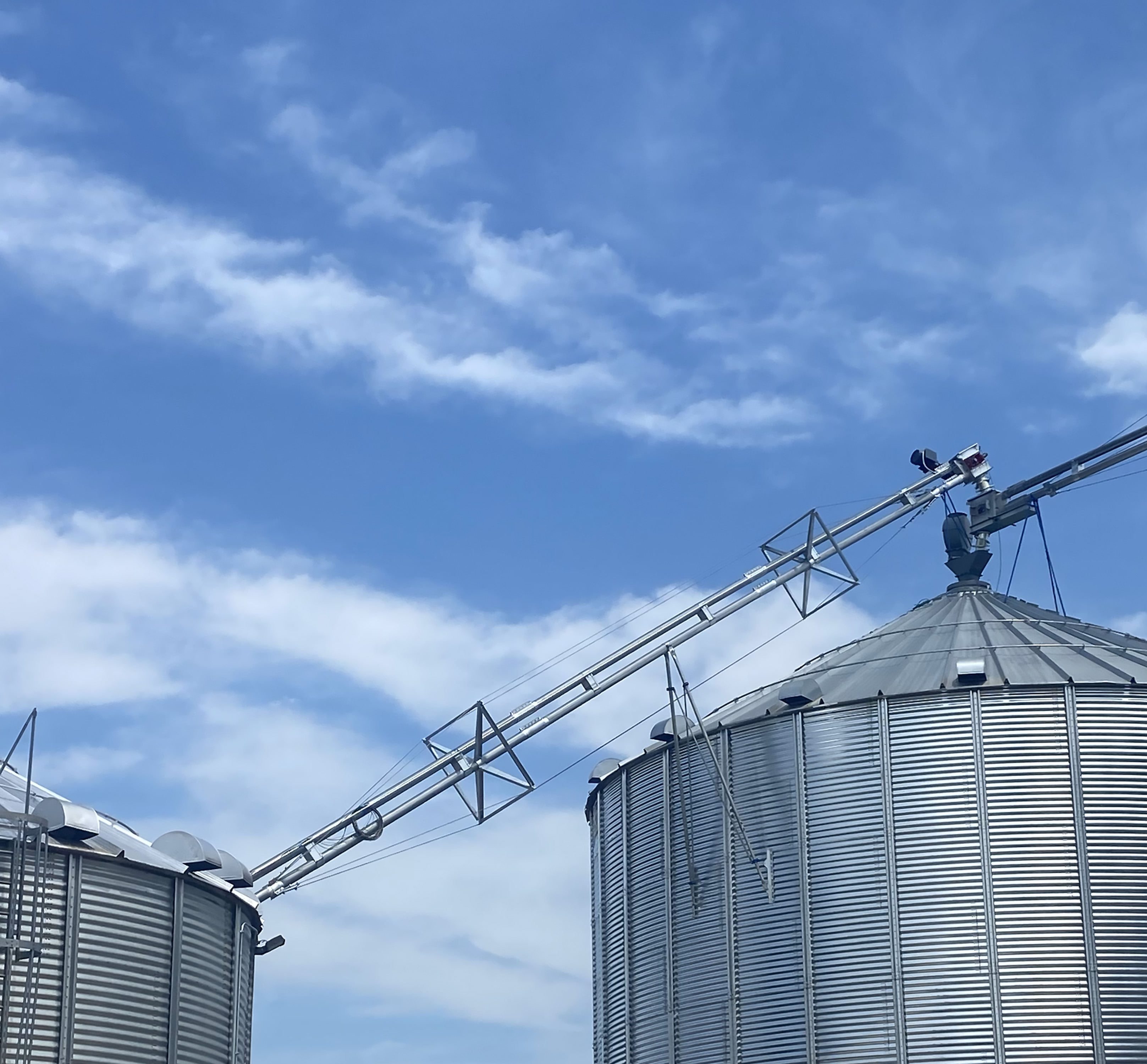 top view of two grain bins | Shivvers